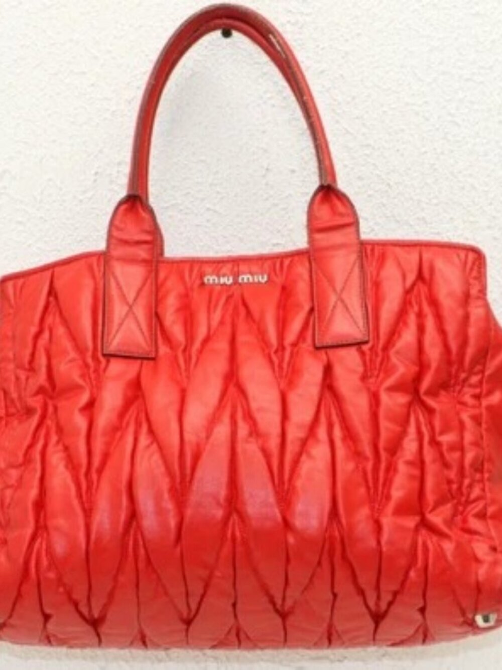Miu Miu Wander Leather Handbag - Red